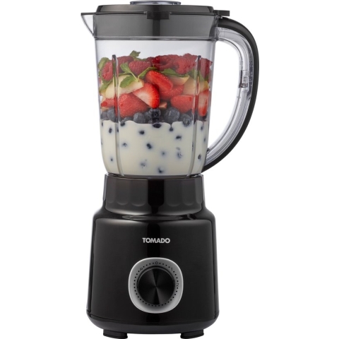 Tomado TTB1501B - Blender - 1,5 liter - 2 snelheden - 500W - Pulsestand - Deksel beveiliging - Zwart