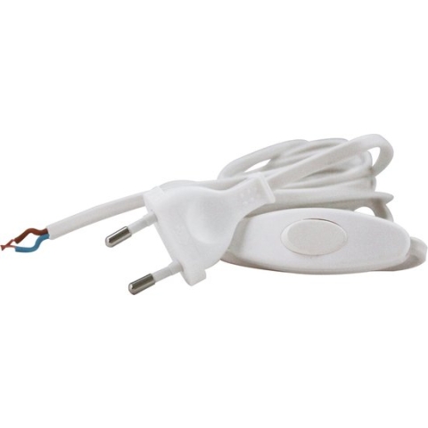 Scanpart aansluitsnoer met stekker 1.8 meter - 2 x 0.75 mm - Wit - Met schakelaar