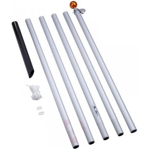 Fairybell 600CM deelbare aluminium vlaggenmast - Zilver