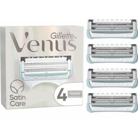 Gillette Venus Satin Care - 4 Scheermesjes - Voor Vrouwen - Voor Huid en Schaamhaar