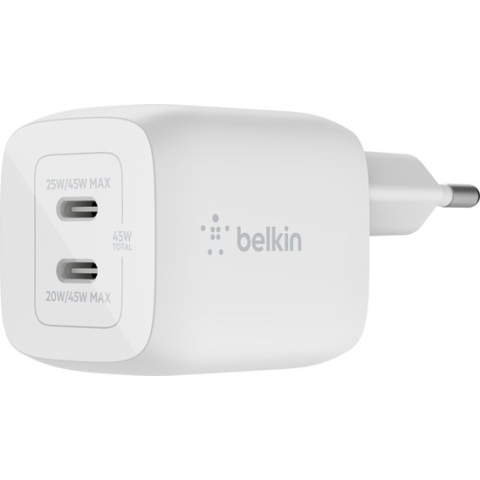 Belkin Boost - Up Charge Pro Adapter - 2-poorts - USB-C -45W - Wit