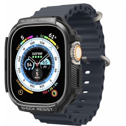 Spigen Apple Watch Ultra 49mm Rugged Armor - Zwart