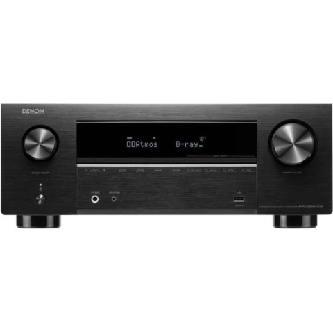 Denon AVR-X2800H DAB AV Receiver met 7.2 kanalen, 8K Ultra HD, HEOS® Built-In, 3D-Audio, 150 Watt per kanaal en 6 HDMI-Ingangen- Zwart