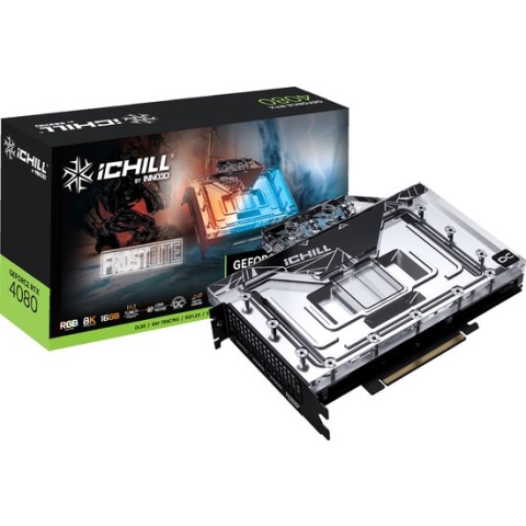 INNO3D GeForce RTX 4080 iChill Frostbite - Videokaart - 16GB GDDR6X - PCIe 4.0 - 1x HDMI 2.1 - 3x DisplayPort 1.4