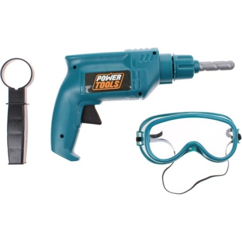 Toi-toys Boormachine Power Tools 3-delig 24 Cm Blauw