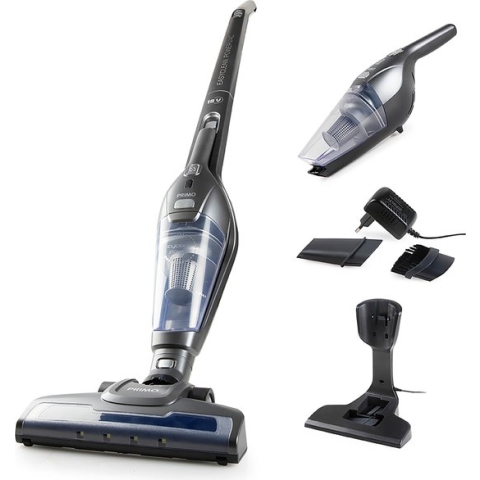 PRIMO PR506SV Steelstofzuiger Draadloos 2-in-1 - Stofzuiger Zonder Zak - Kruimelzuiger - HEPA Filter - Zilver