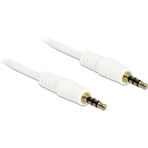 3,5mm Jack 4-polig audio/video kabel AWG24 / wit - 1 meter