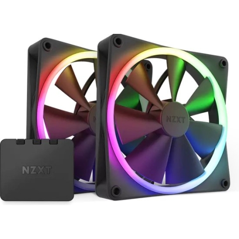 NZXT F140RGB - Ventilators en controller - 2 x 140 mm - RGB - zwart