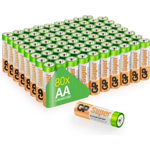 GP Super Alkaline batterijen AA mignon penlite LR06 batterij 1.5V - 80 stuks - AA batterij