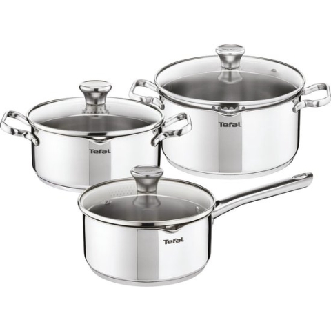 Tefal Duetto 3-delige kookset -  Steelpan Ø  16 cm, kookpan Ø  20/24 cm