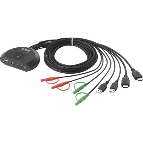 SpeaKa Professional SP-KVM-210 KVM-switch 2 poorten HDMI Toetsenbord 4096 x 2160 Pixel