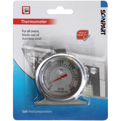 Scanpart oventhermometer - Ovenbestendig - Analoog - RVS - Thermometer oven - Keukenthermometer - Temperatuurmeter - 0°C tot +300°C