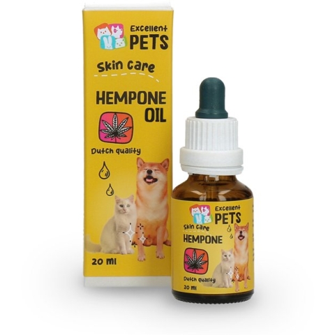 Excellent HempOne - Hennepzaad olie - Hennep olie - Gevoelige huid & vacht - Huidverzorgingsmiddel - Hennepzaad olie Hond - Hennepzaad olie kat - Oil - Druppels 20 ml