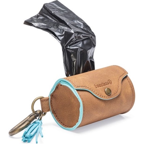 Beeztees Balacron Poepzakhouder Ot - Hond - Kunstleer - Kleur: Bruin - Incl. 20 Zakjes