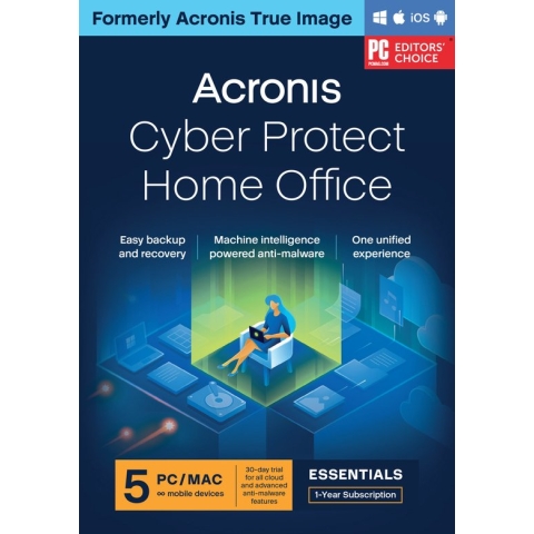 Acronis Cyber Protect Home Office Essentials - 5 Gebruikers/ 1 Jaar - Windows/MAC