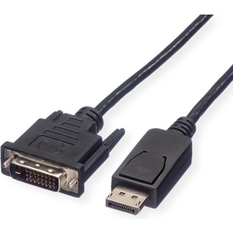ROLINE DisplayPort Kabel DP Male - DVI Male (24+1), zwart, 1 m