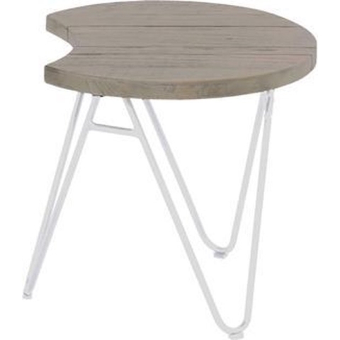 Hartman Bijtafel Sophie Teak Half Moon Wit - Ø50 x H 45cm