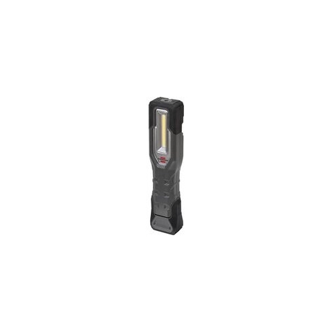 Brennenstuhl Accu handlamp HL A IP54 zaklamp voor buiten met COB (1000 + 200 lm, tot 24 uur verlichtingsduur, LED-werklamp met magneten en haken, inclusief USB-oplaadkabel), zwart