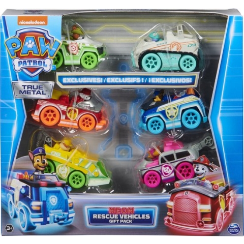 Paw Patrol True Metal - Cadeauset - Met neon Speelgoedauto's