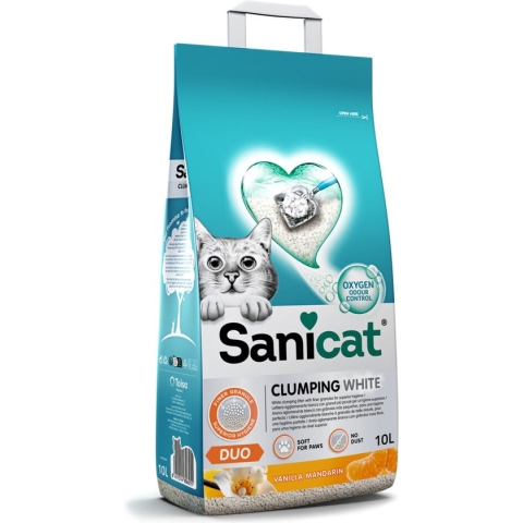 Sanicat Clumping White Duo Vanilla & Mandarin 10 liter