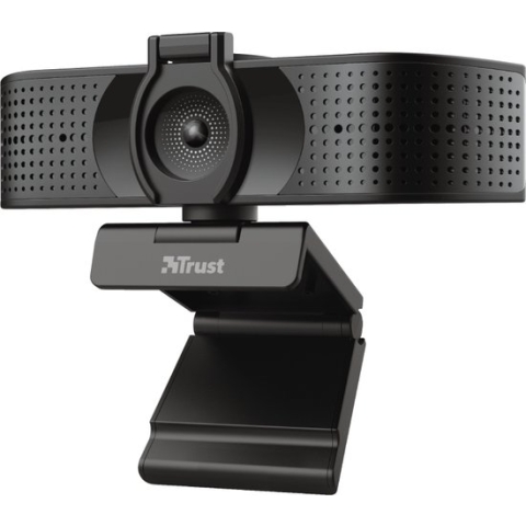 Trust Teza 4K - Webcam - 3840 x 2160 Pixel - Standvoet - Klemhouder - Zwart