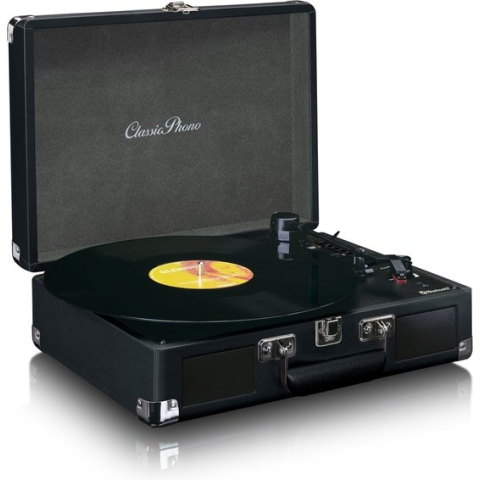 Classic Phono TT-115BK - Retro Platenspeler met Bluetooth en 2 ingebouwde Speakers - Zwart