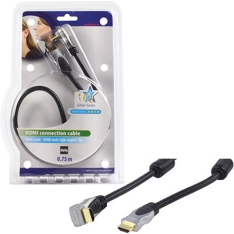 HQ Hoge Kwaliteit Hdmi Kabel Met Een Haakse Connector Aan ??n Zijde 0.75 M