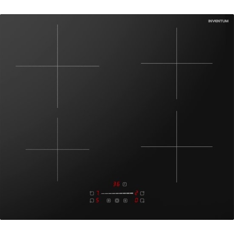 Inventum IKI6028 - Inbouw inductie kookplaat - 60 cm - 4 kookzones - 1- of 2-fase - Randloos - Zwart