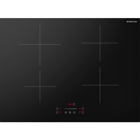 Inventum IKI7028 - Inbouw inductie kookplaat - 70 cm - 4 kookzones - 1- of 2-fase - Randloos - Zwart