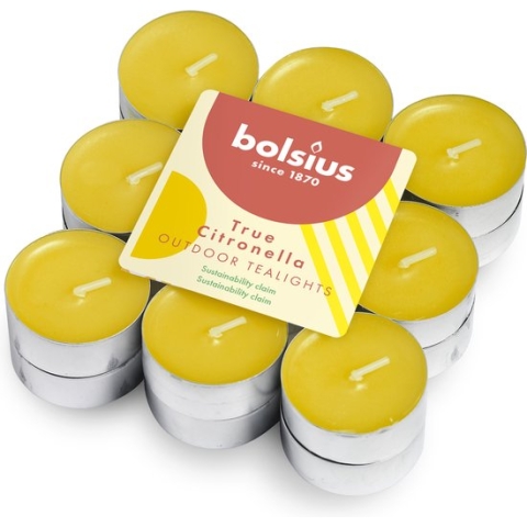 Bolsius - Theelichten - True - Citronella - Geel