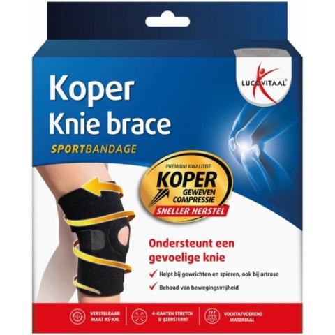 Lucovitaal - Brace - knie - koper geweven compressie