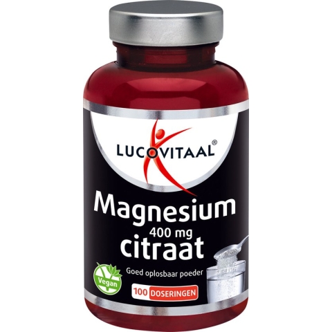 Lucovitaal - Magnesium - 400mg Citraat Poeder - 250 gr - 100 doseringen