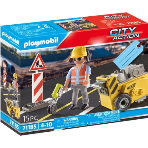 PLAYMOBIL City Action bouwvakker met randensnijder - 71185