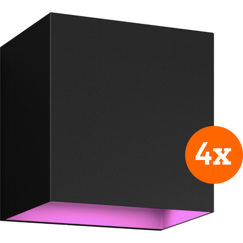 Philips Hue Resonate Downward White and Color - zwart 4-pack