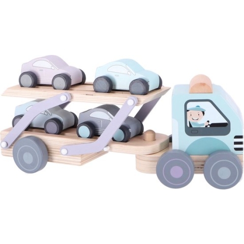 Jipy Houten Autotransporter Speelset Blauw/Paars