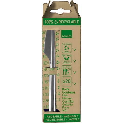 Amefa Leaves Wegwerp Tafelmessen 20 Stuks - duurzaam alternatief voor wegwerpbestek