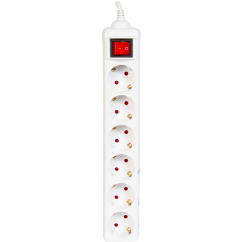 Veripart stekkerdoos 6-voudig 3 meter wit