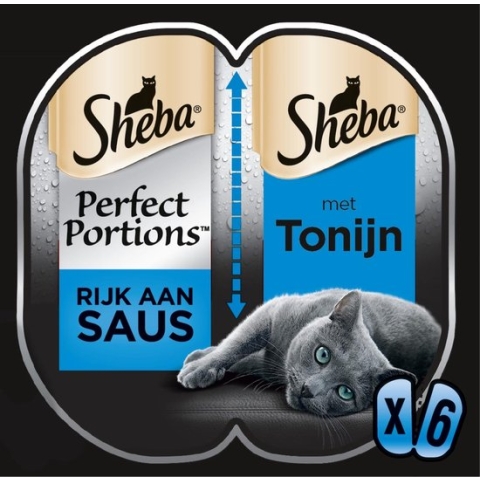 Sheba Perfect Portions Tonijn in Saus 3 x 2 stuks