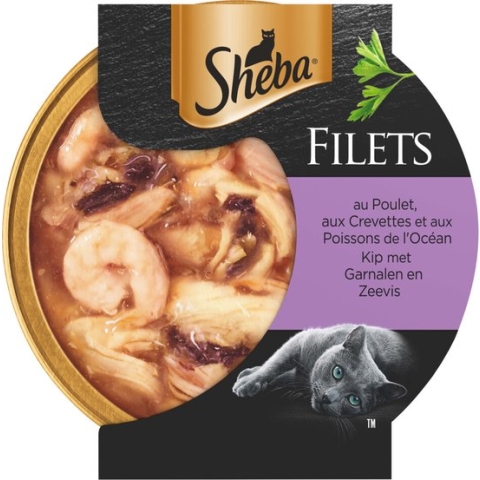 Sheba Filets Kip - Garnaal - Oceaanvis in Saus 60 gr