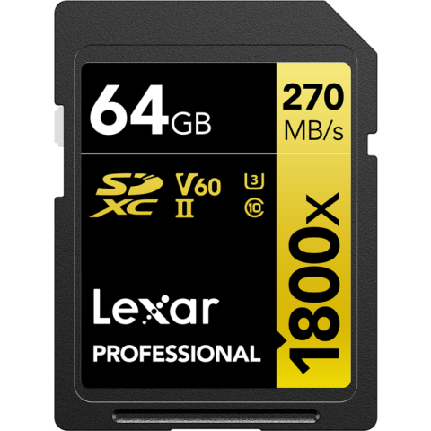 Lexar SD Pro Gold Series UHS-II 1800x 64GB V60