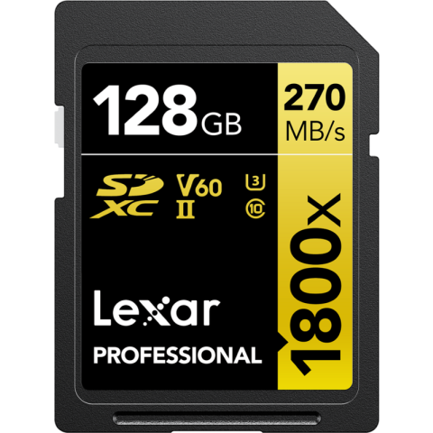 Lexar SD Pro Gold Series UHS-II 1800x 128GB V60