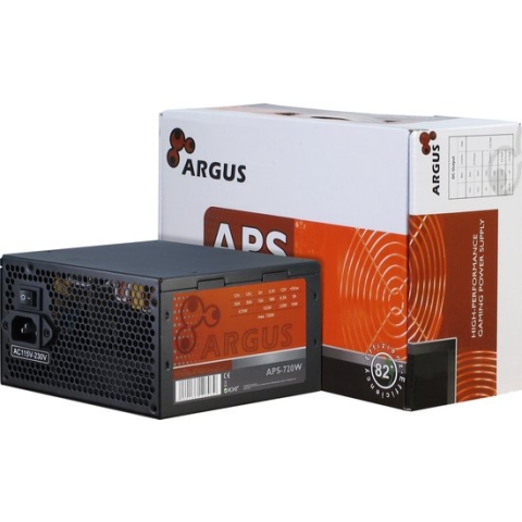 Inter-Tech Argus APS, 720 W, 115 - 230 V, 47 - 63 Hz, +12V1,+12V2,+3.3V,+5V,+5Vsb,-12V, Actief, 3,6 W