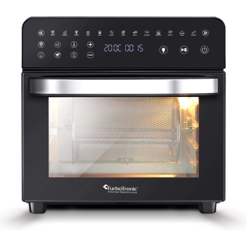 TurboTronic AFO14 Airfryer XXL en Oven met Draaispit - 14 Liter - Zwart