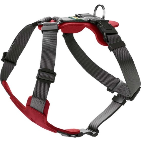 Hunter Hondentuig Aalborg Mixed Rood&Grijs - Hondenharnas - 38-51 cm