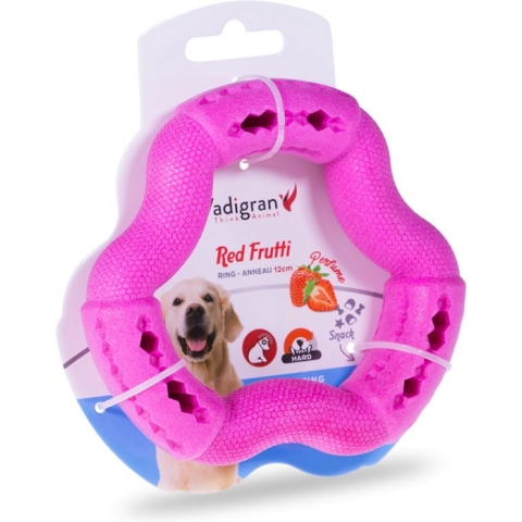 Dierenbenodigdheden Vadigran Speelgoed Hond Tpr Ring Red Frutti 12Cm