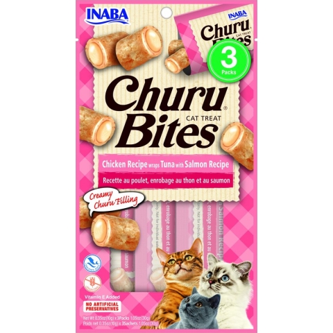 Inaba Kattensnack Churu Bites Tonijn - Zalm 30 gr