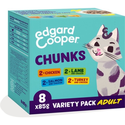 Edgard & Cooper Kattenvoer Adult Multipack 8 x 85 gr