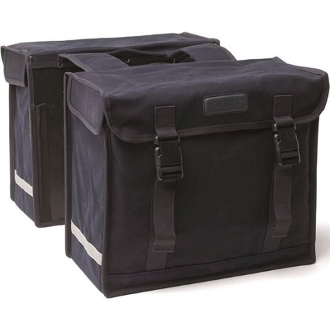 New Looxs Basic Canvasbag DeLuxe Dubbele Fietstas - 46 liter - Zwart