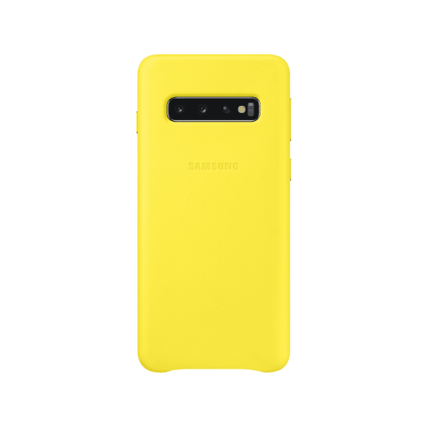 Samsung Galaxy S10 Leather Cover Geel