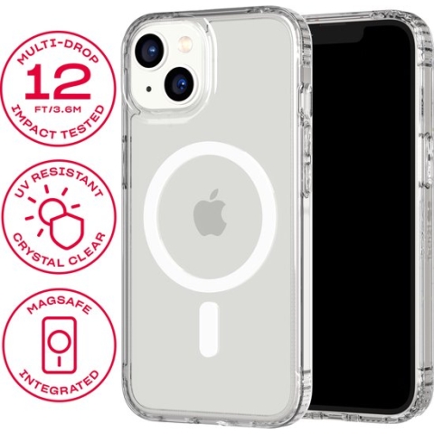 Tech21 Evo Clear - iPhone 14 hoesje - Schokbestendig telefoonhoesje - Geschikt voor MagSafe - Transparant - 3,6 meter valbestendig
